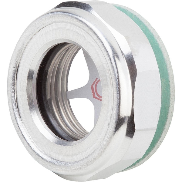 Kipp Oil Level Sight Glass W. Nat. Glass Lens With Reflector, D1=G3/4, D=34, 5, Aluminum K0246.34034 - main